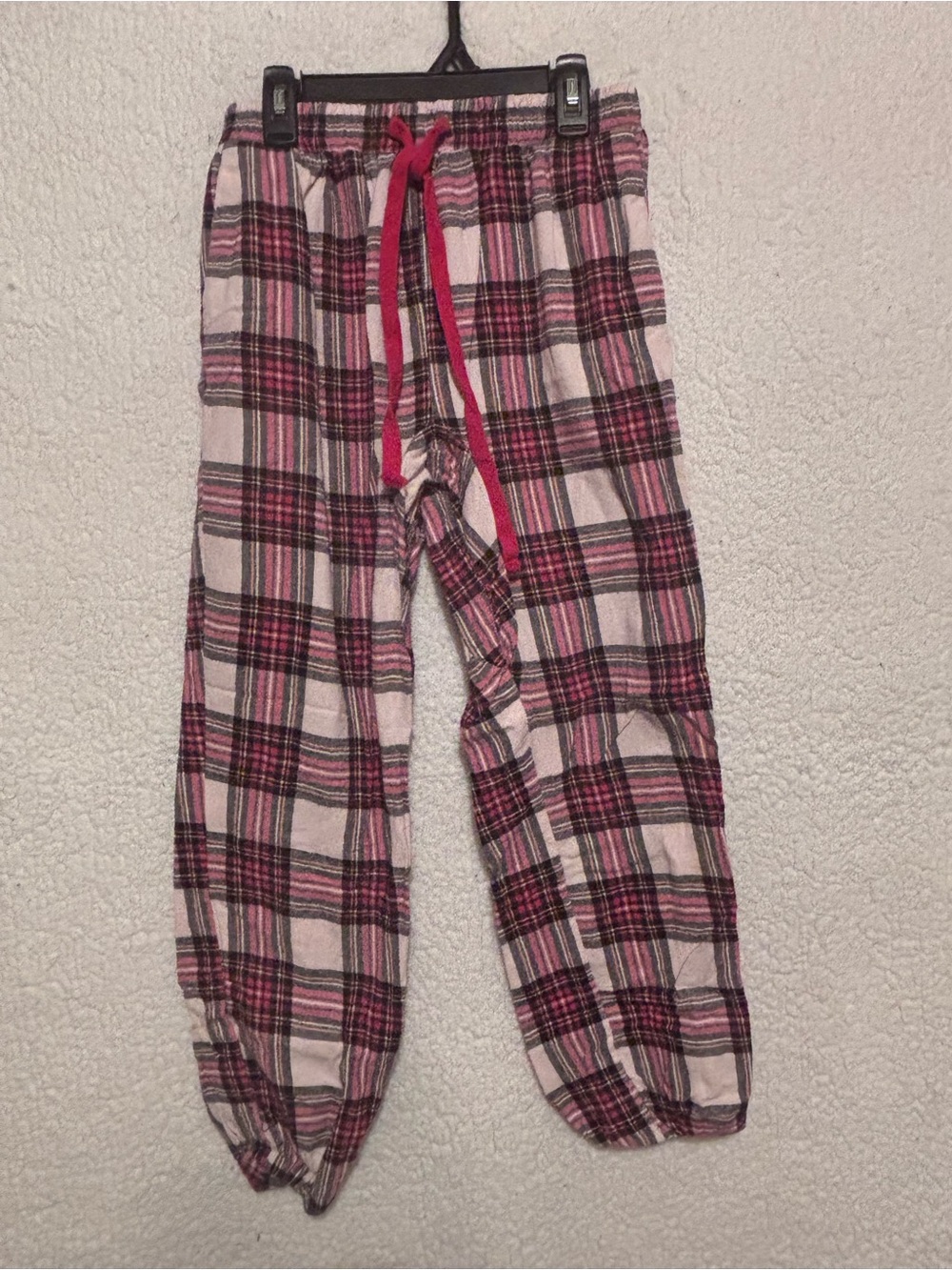 Juniors Red and Pink Plaid Flannel Pajama Pants - Cotton On